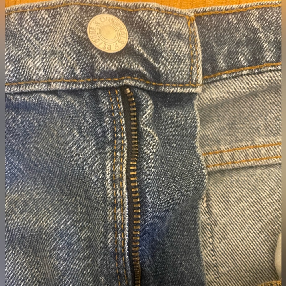RE/DONE  70s Straight DARING INDIGO W/Rips - Picture 11 of 11